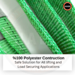 Polyester Webbing Sling – 4-Ply Flat Eyes | WLL 2000 kg (4409 lbs) | EWL 0,5 m (1,64 ft) | SF 7:1 - Image 3